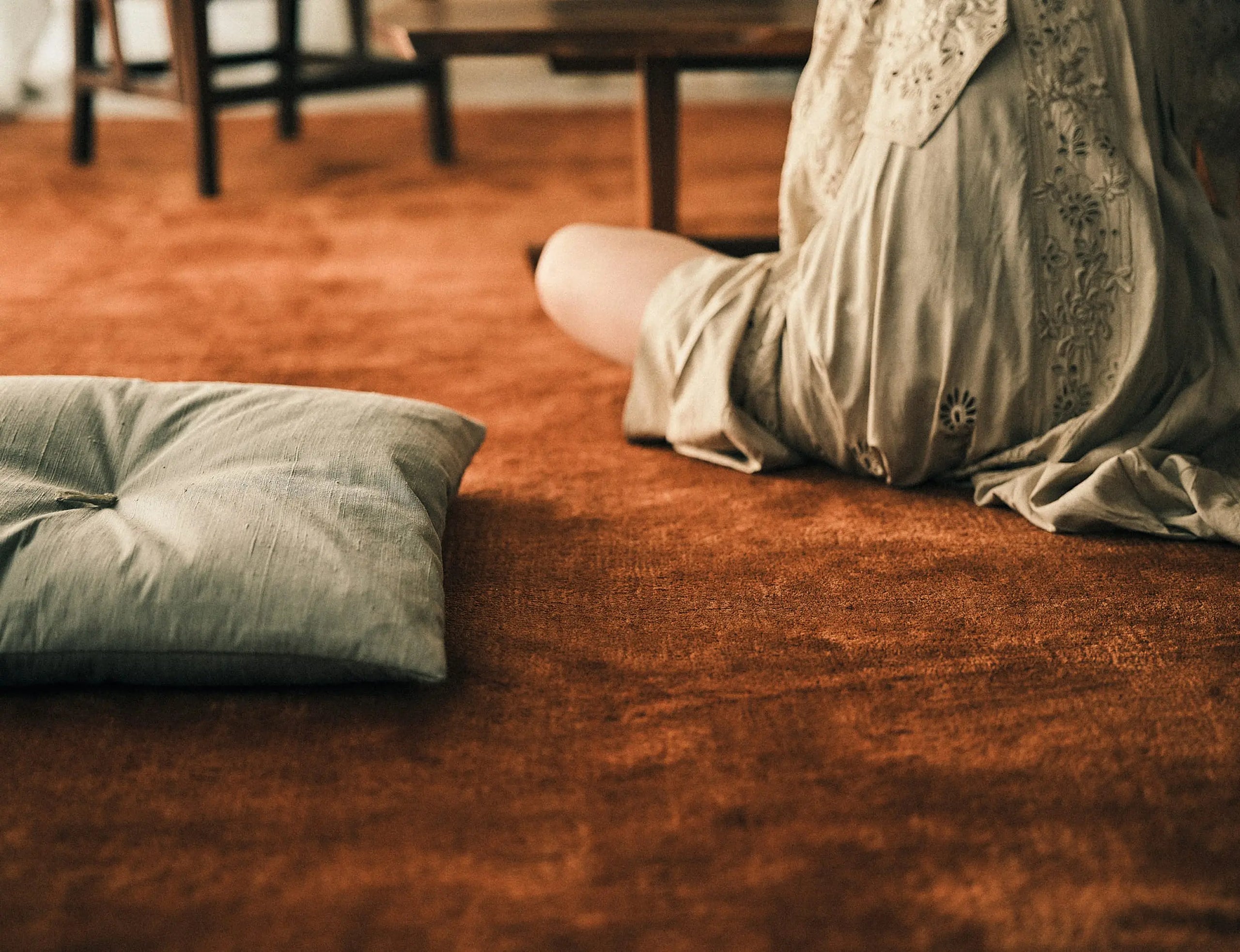 Bamboo Silk and Wool Rug Brick