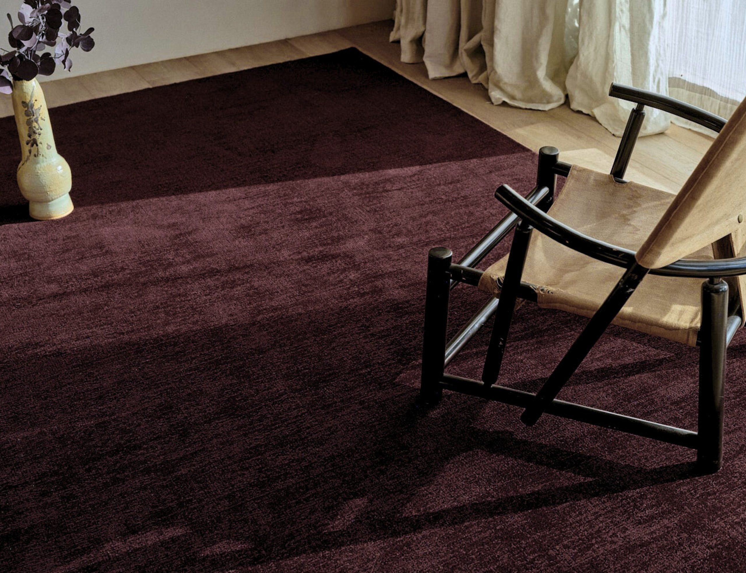 Tip Sheared Wool Rug Aubergine