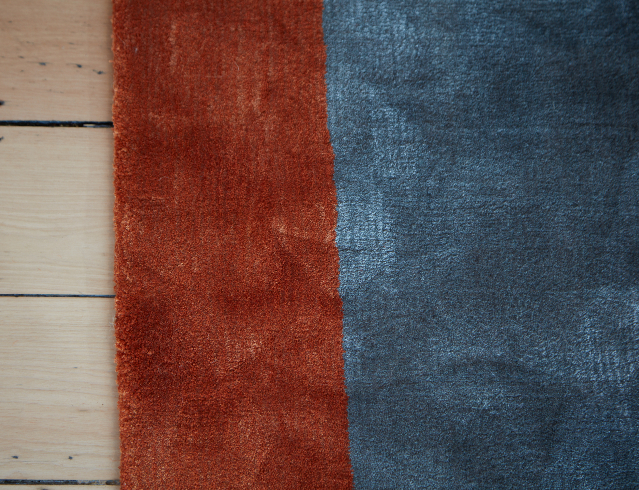 Bamboo Silk and Wool Stripe Rug Pewter & Marigold