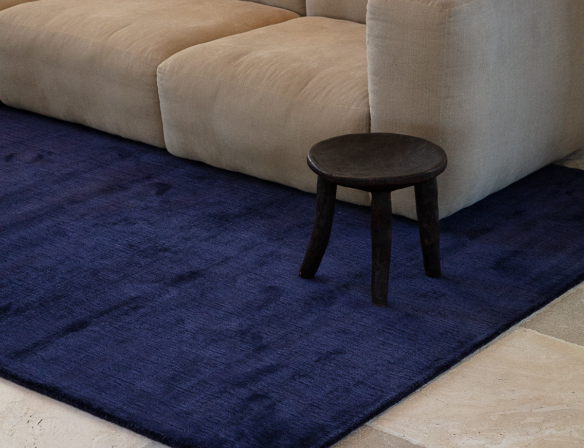 Bamboo Silk and Wool Rug Indigo
