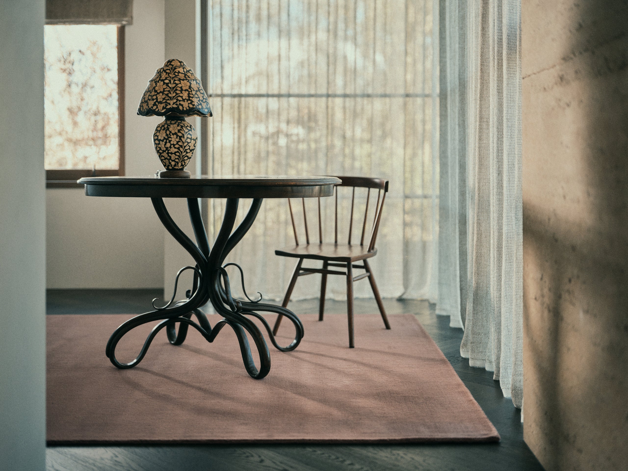 Cut Pile Wool Rug Rosewood