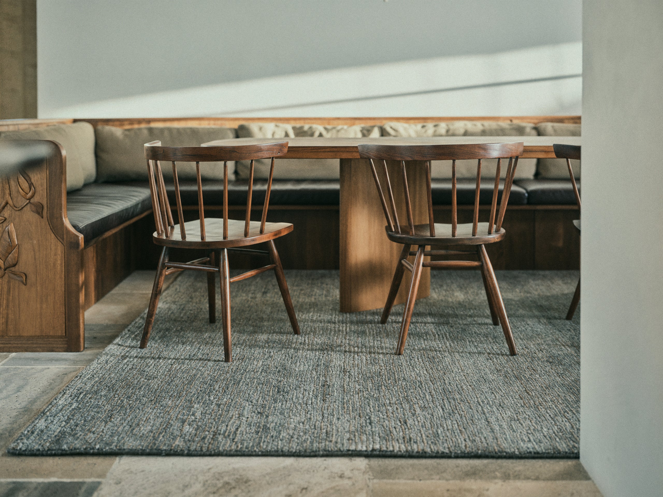 Jute Bamboo Loop Rug Slate