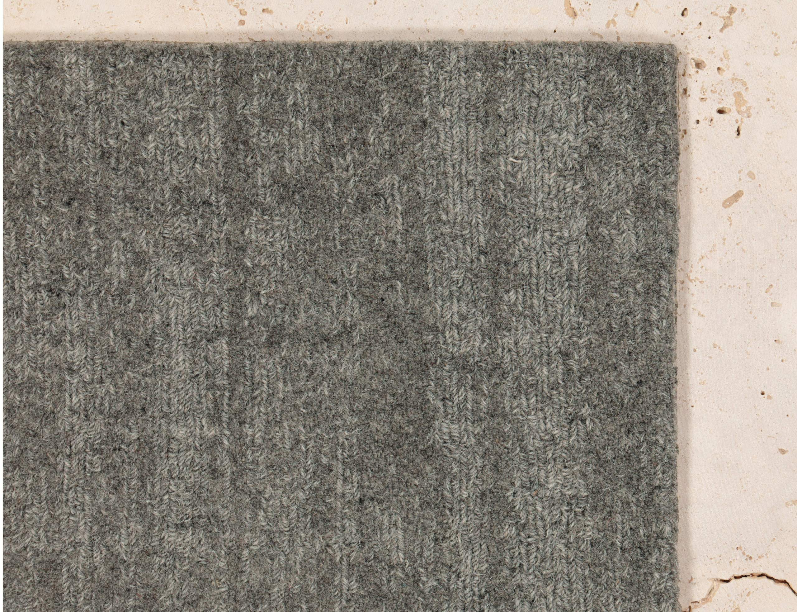 Tip Sheared Wool Rug Ash Grey