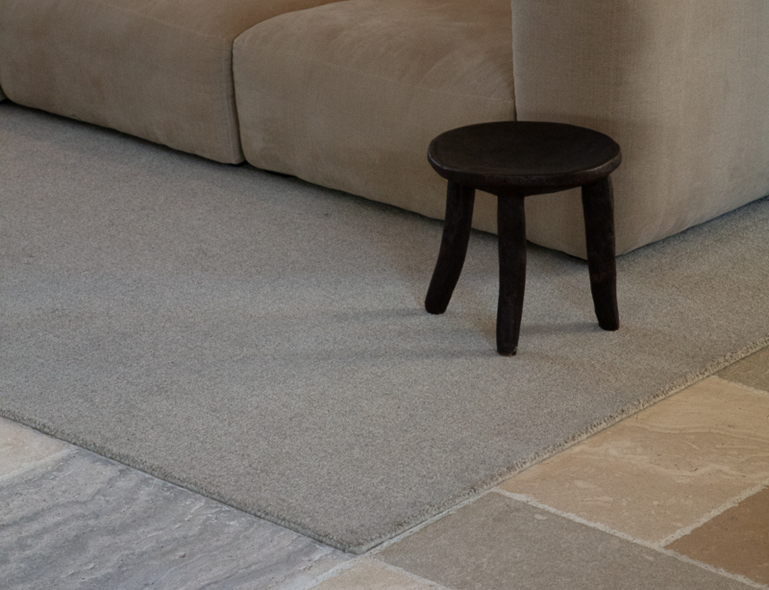 Tip Sheared Wool Rug Ash Grey