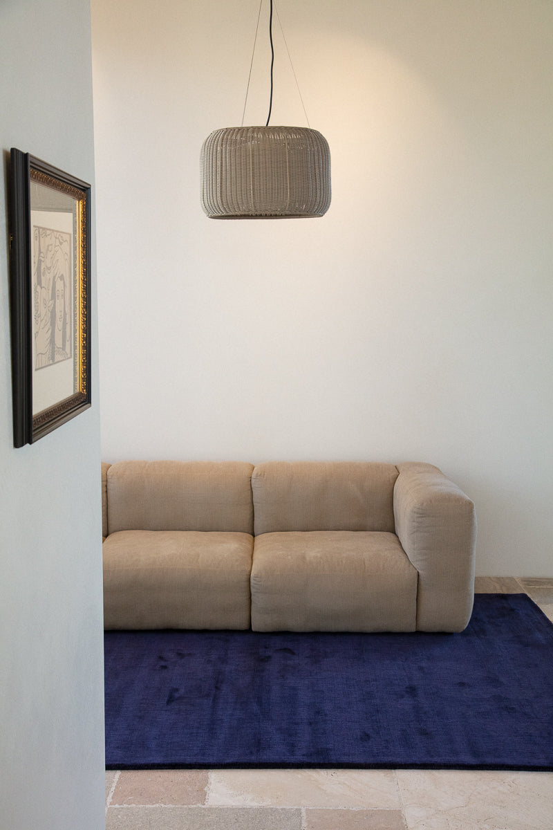 Bamboo Silk and Wool Blend Indigo - NODI HANDMADE RUGS