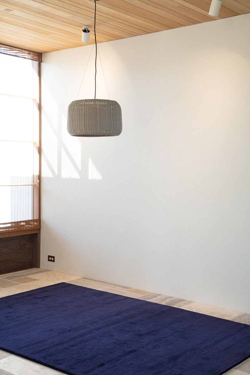 Bamboo Silk and Wool Blend Indigo - NODI HANDMADE RUGS