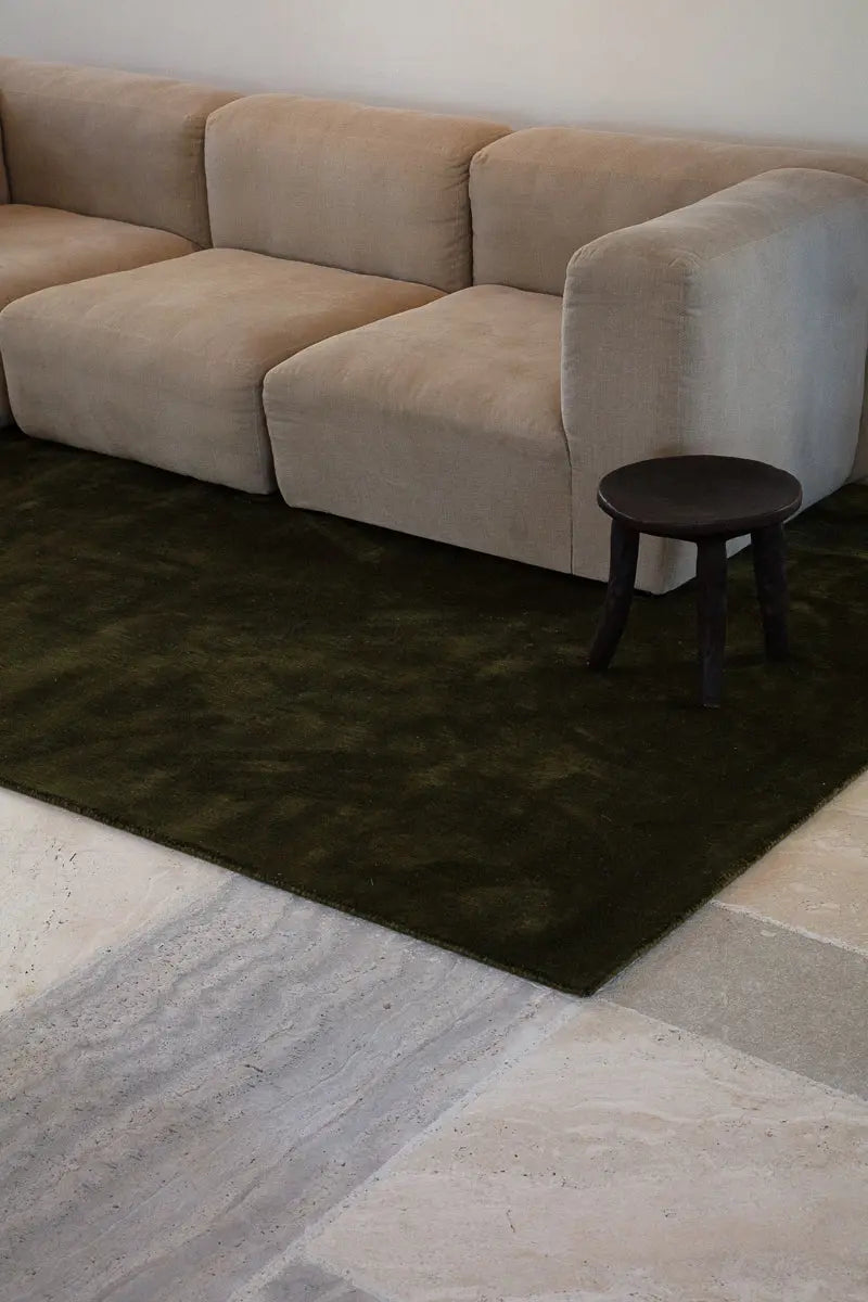 Bamboo Silk and Wool Blend Moss - NODI HANDMADE RUGS