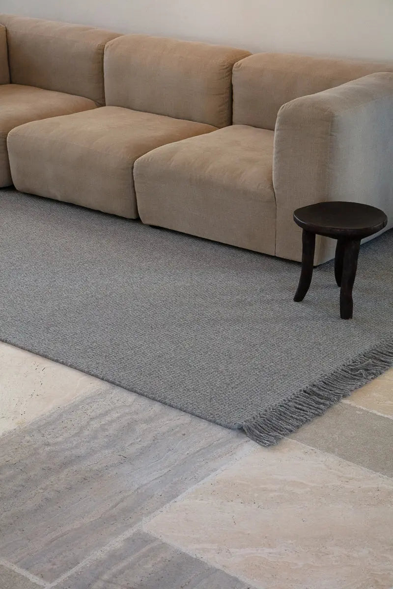 Woollen Basket Weave Ash Grey - NODI HANDMADE RUGS