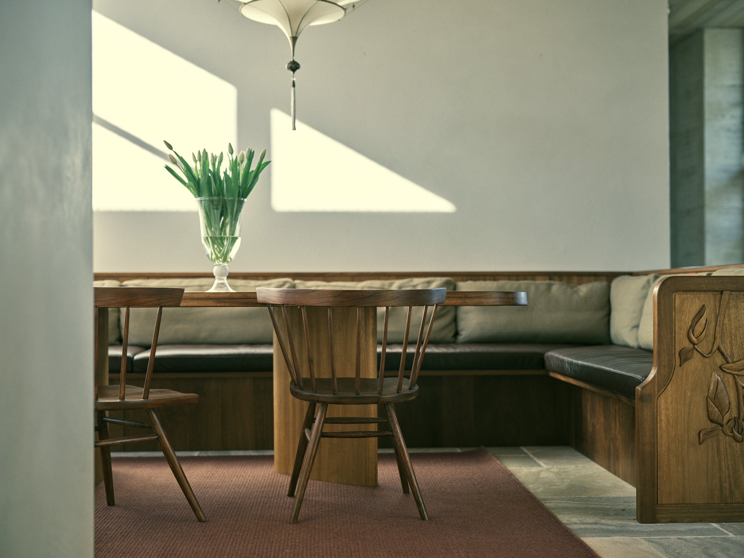Basket Weave Wool Rug Rosewood