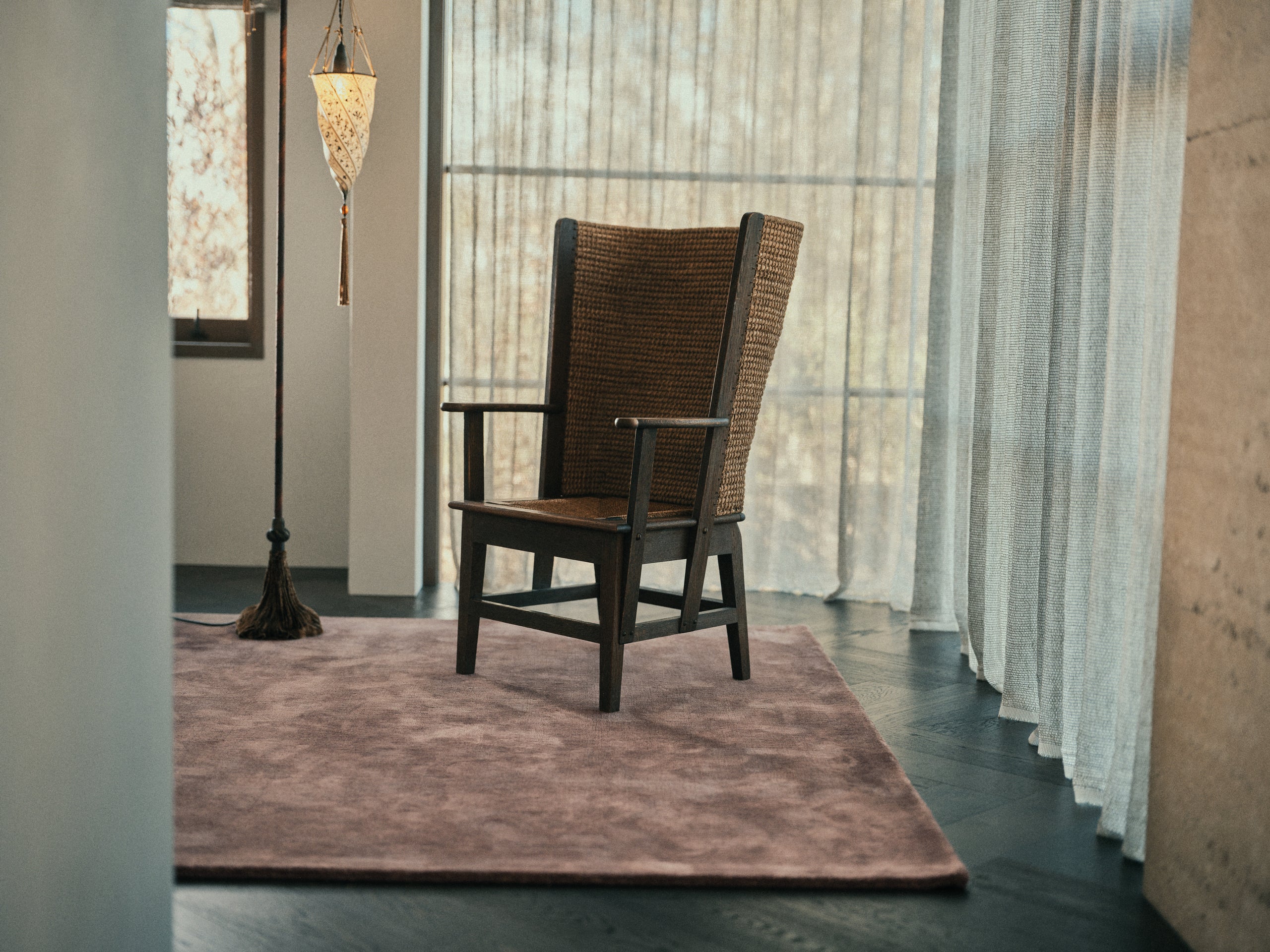 Bamboo Silk and Wool Rug Rosewood