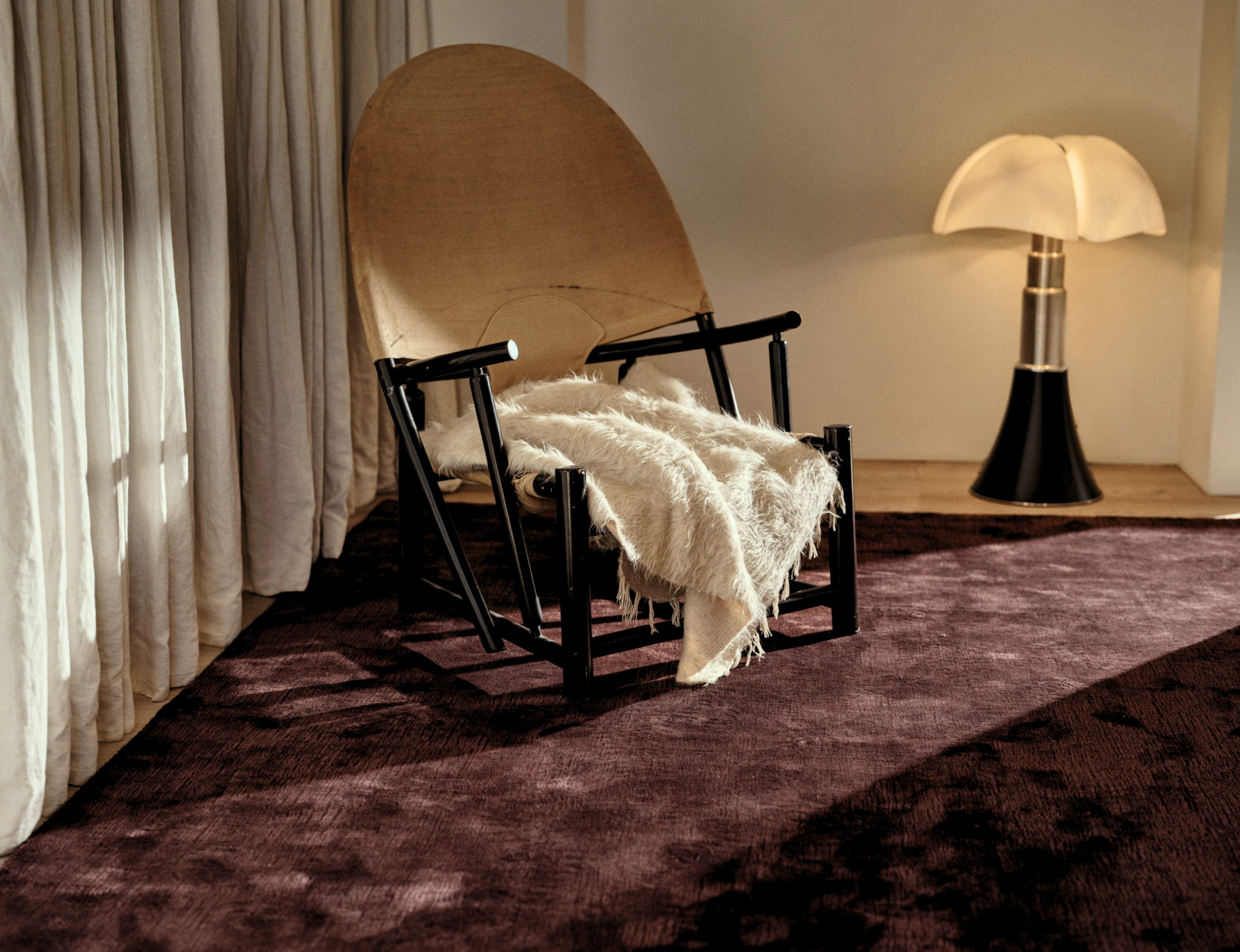 Bamboo Silk and Wool Rug Aubergine